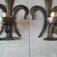 Brutalist iron wall light "fleur de lys"