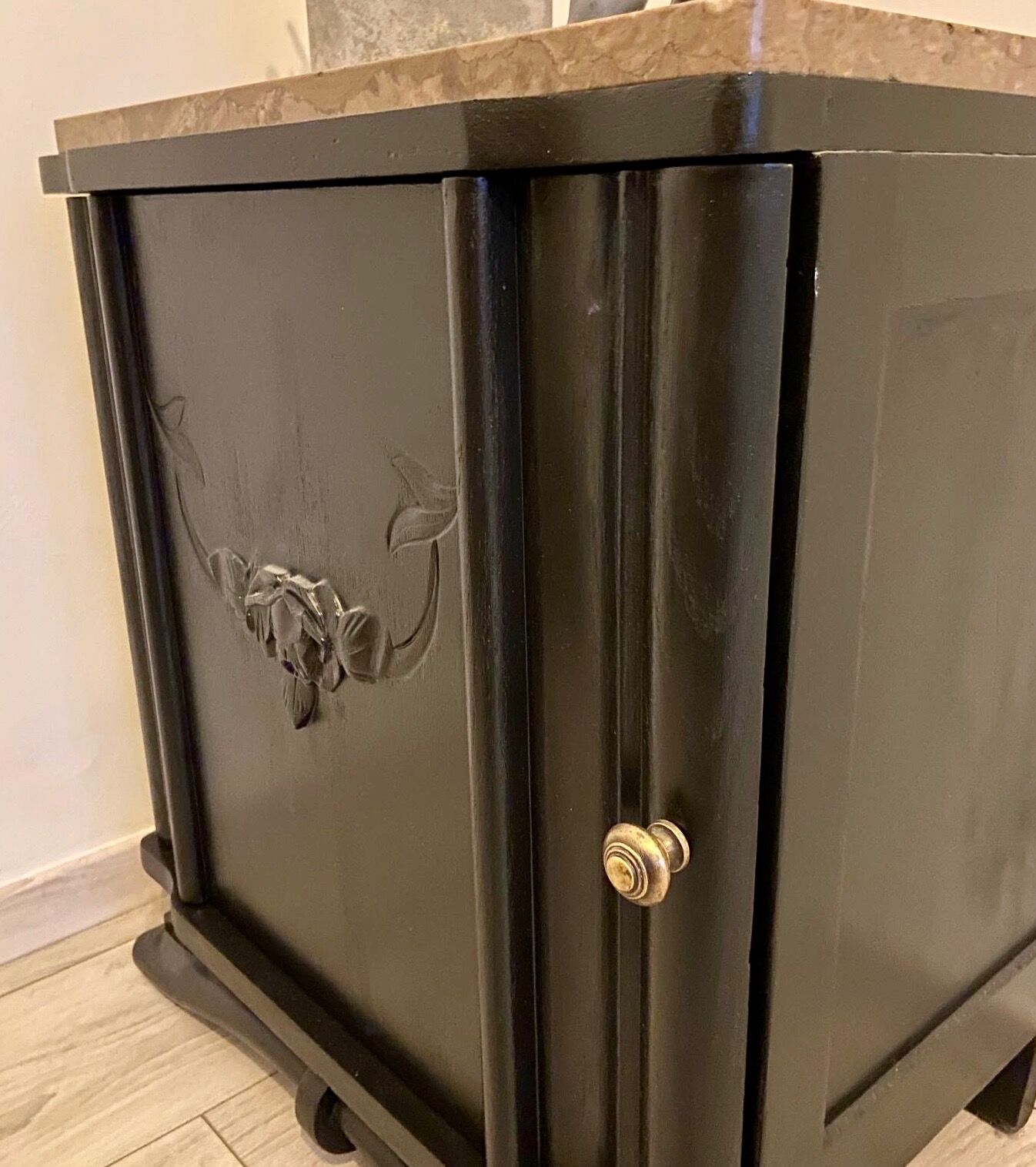 Black Art Deco bedside table