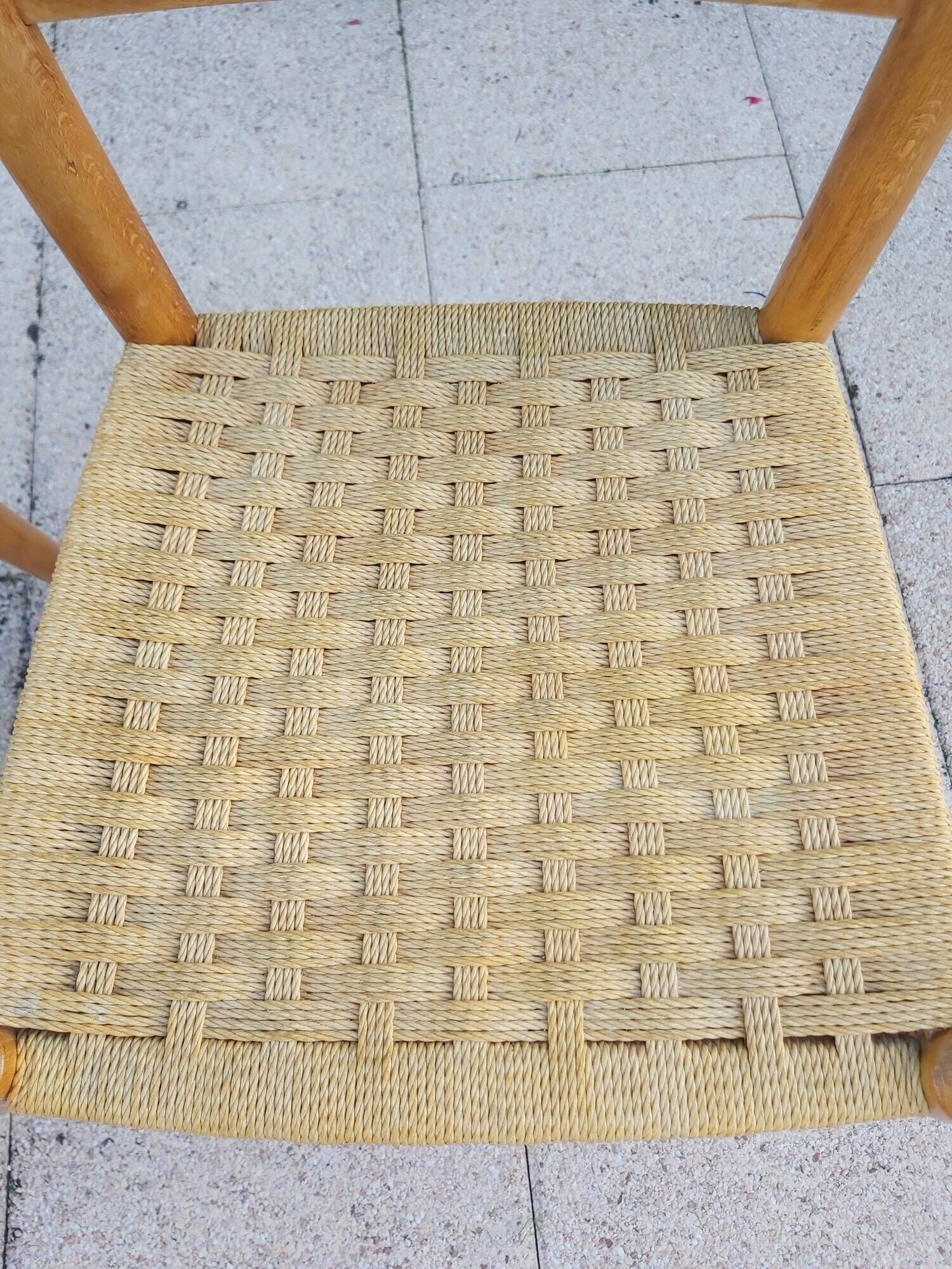 Pairs of chairs rope and wood 50s Italy
