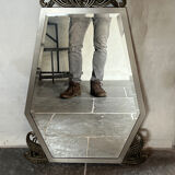 Art Deco mirror in nickel-plated bronze