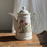Teapot with stylized pink flower patterns brand Made in Korea H23