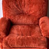 Vintage burgundy red velvet armchair