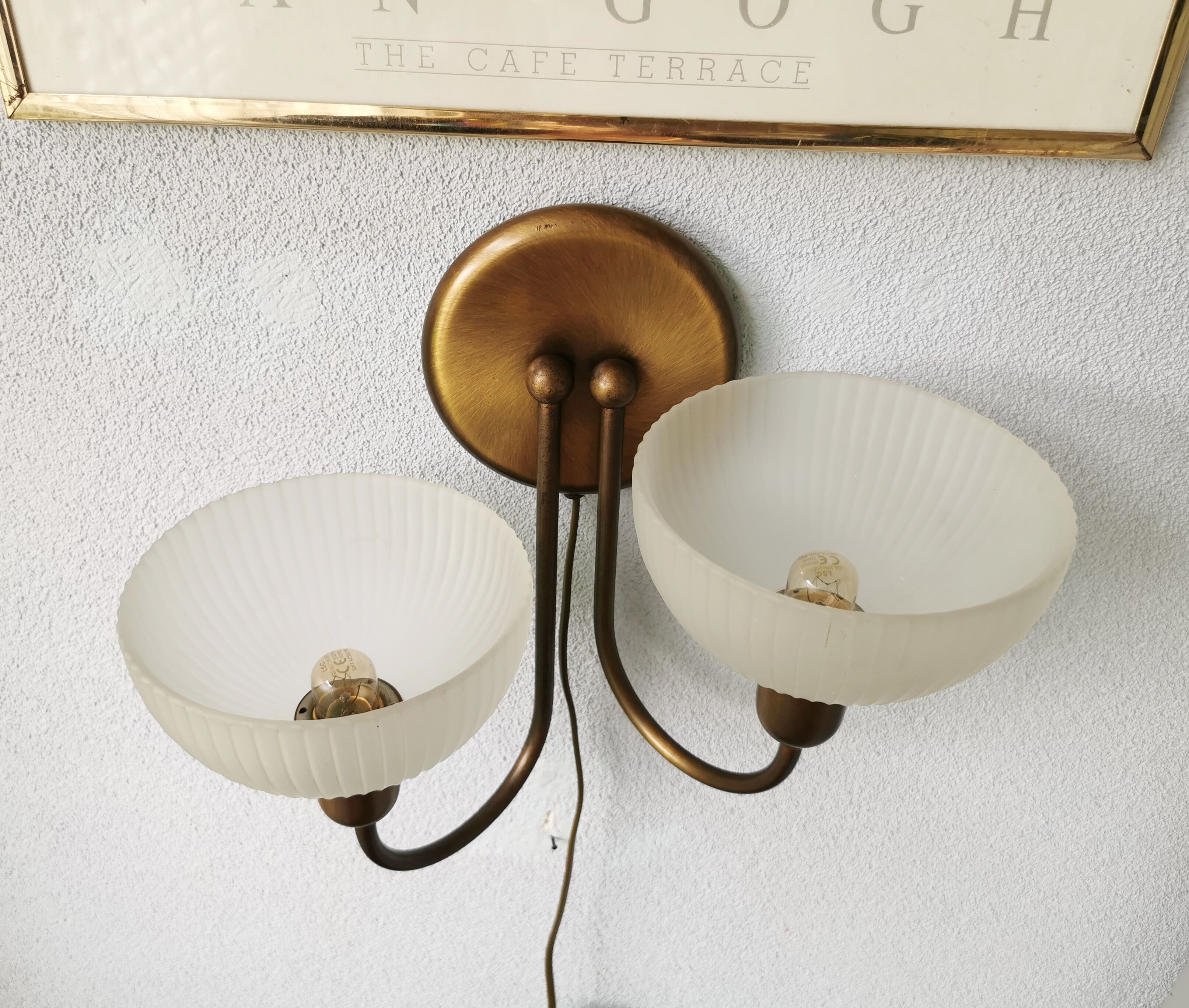 Vintage wall lamp Steinhauer gold, eighties
