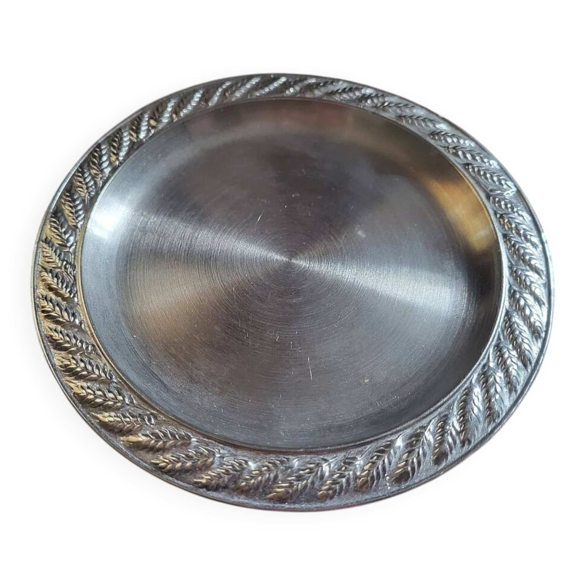 Silver Plated Small Tray Decorated with Wheat Ears