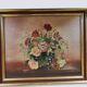 Oil on panel flowers and grapes framed and signed