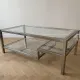 1970s Roméo Rega coffee table in glass and chrome metal.
