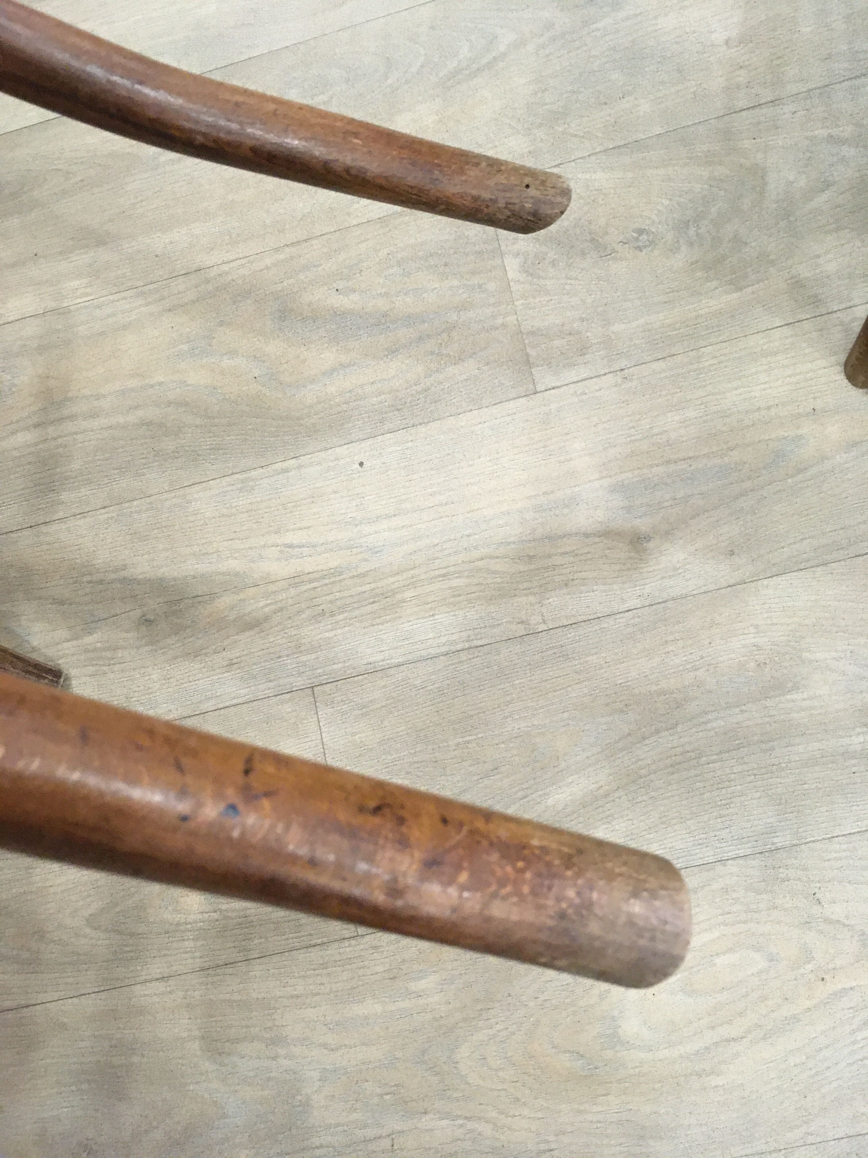 4 old wooden bistro chairs