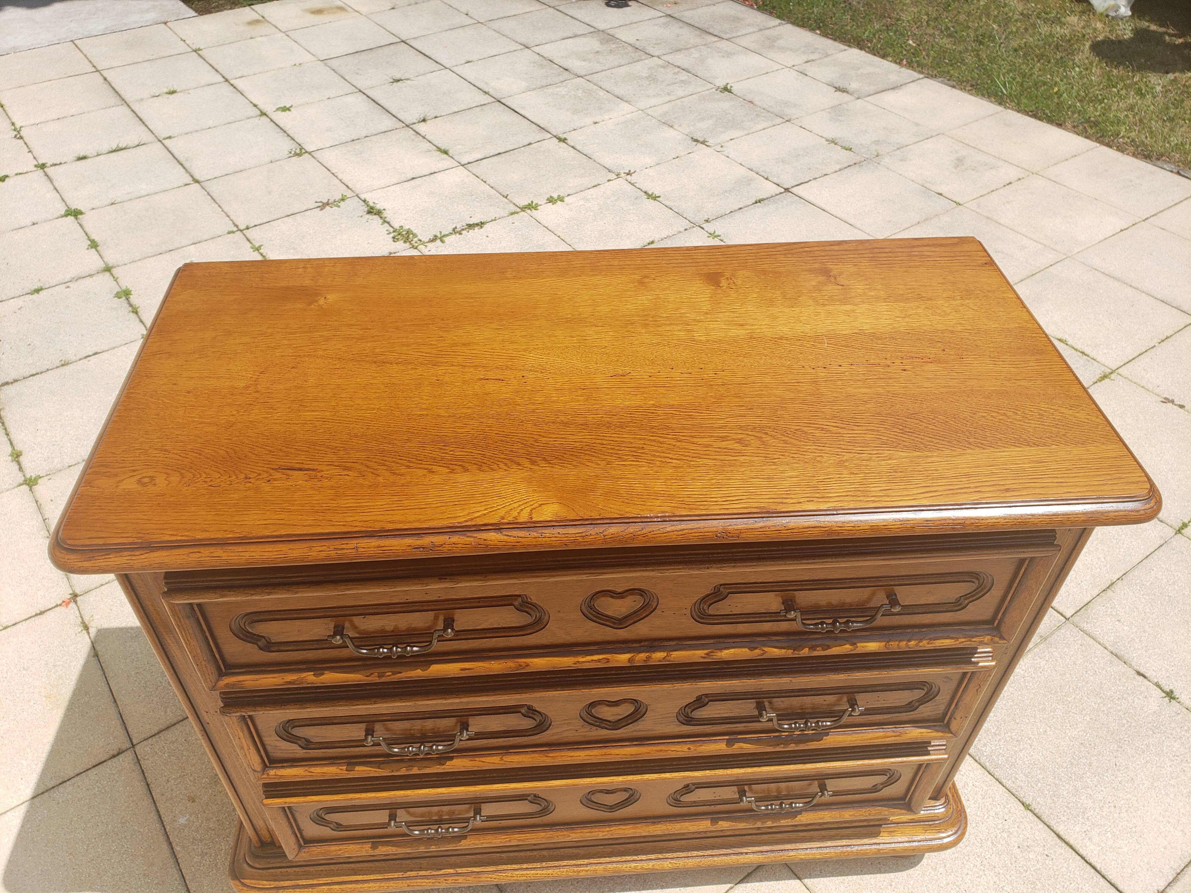 3-drawer chest of drawers in solid wood