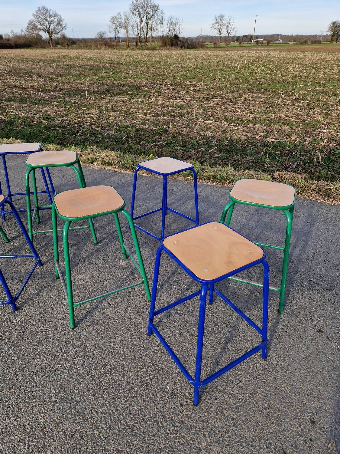 Lot de 8 Tabourets industriels atelier Gaston Cavaillon Mulca