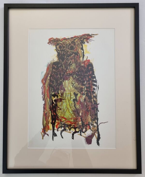 Lithographie originale – Chouette stylisée, Jean-Paul Riopelle