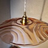 Vintage pink glass pendant light