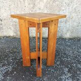 Vintage solid pine stool