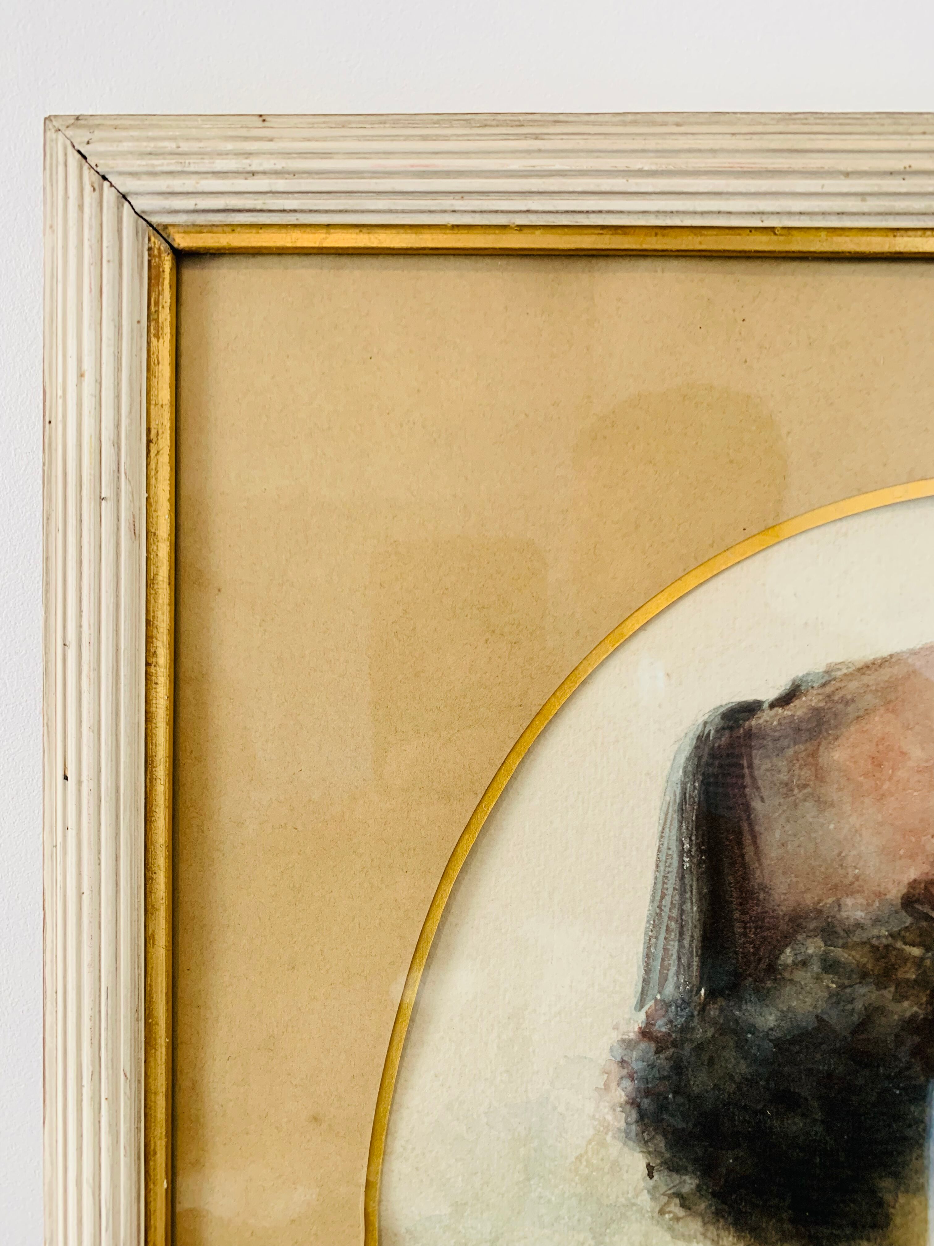 Orientalist painting portrait of a child signed Gatineau