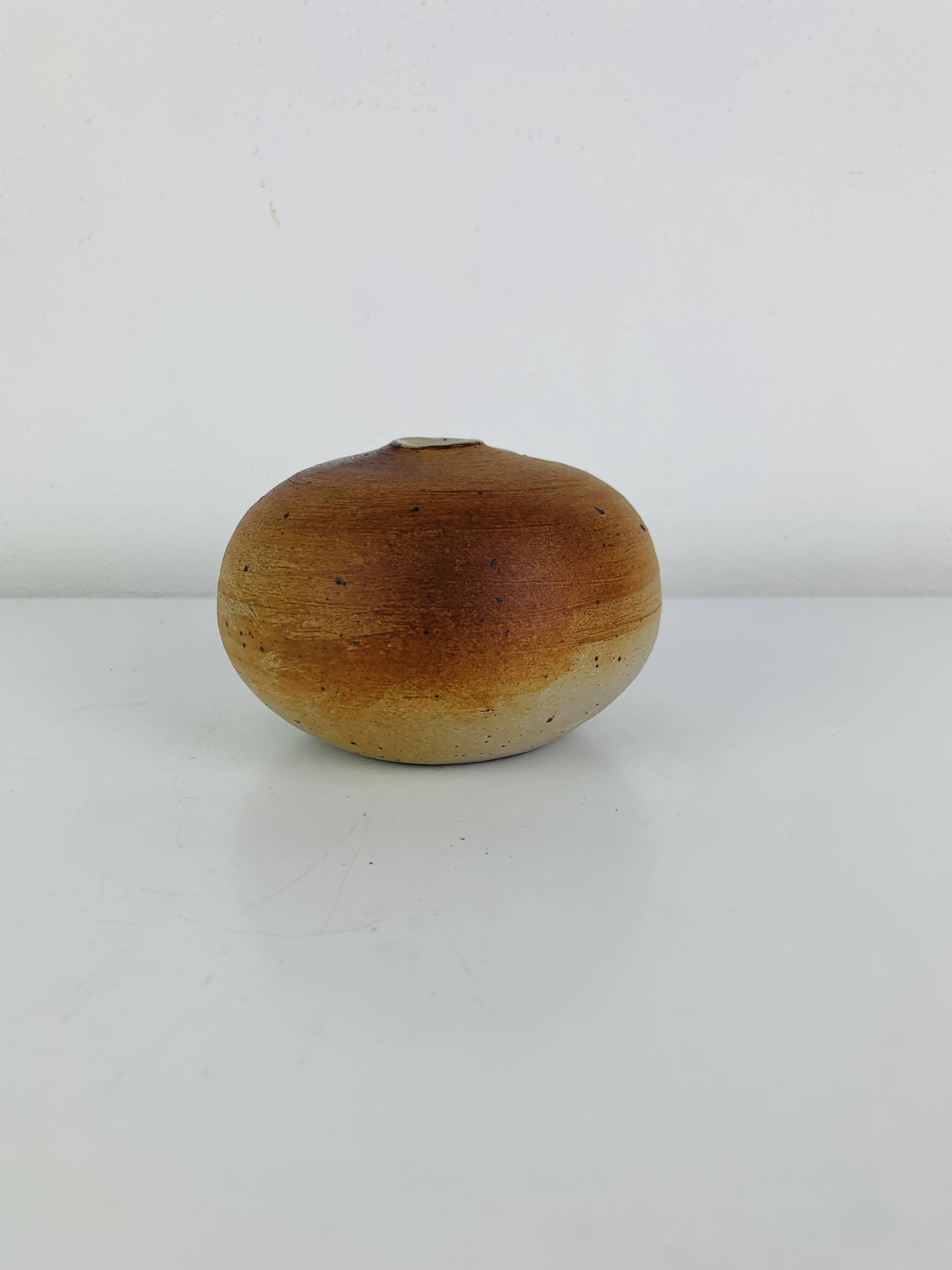 Vintage stoneware round vase