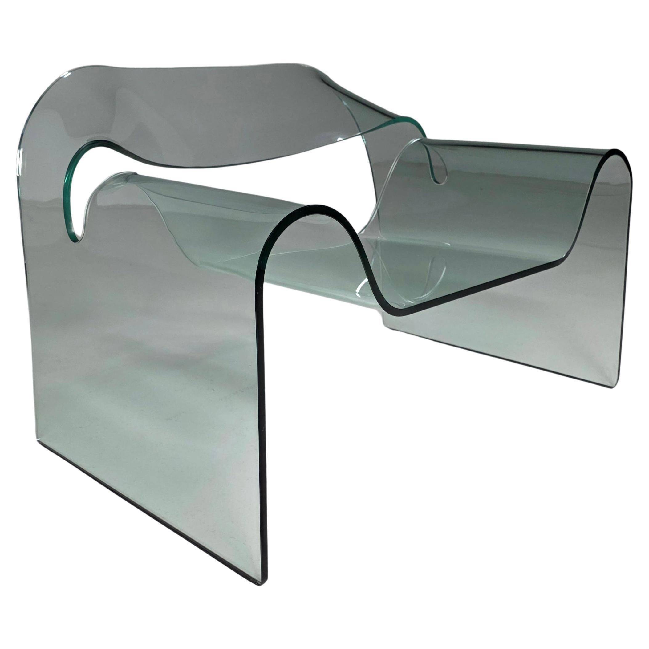 "Ghost" chair in glass by Cini Boeri for FIAM Italy, 1980s.