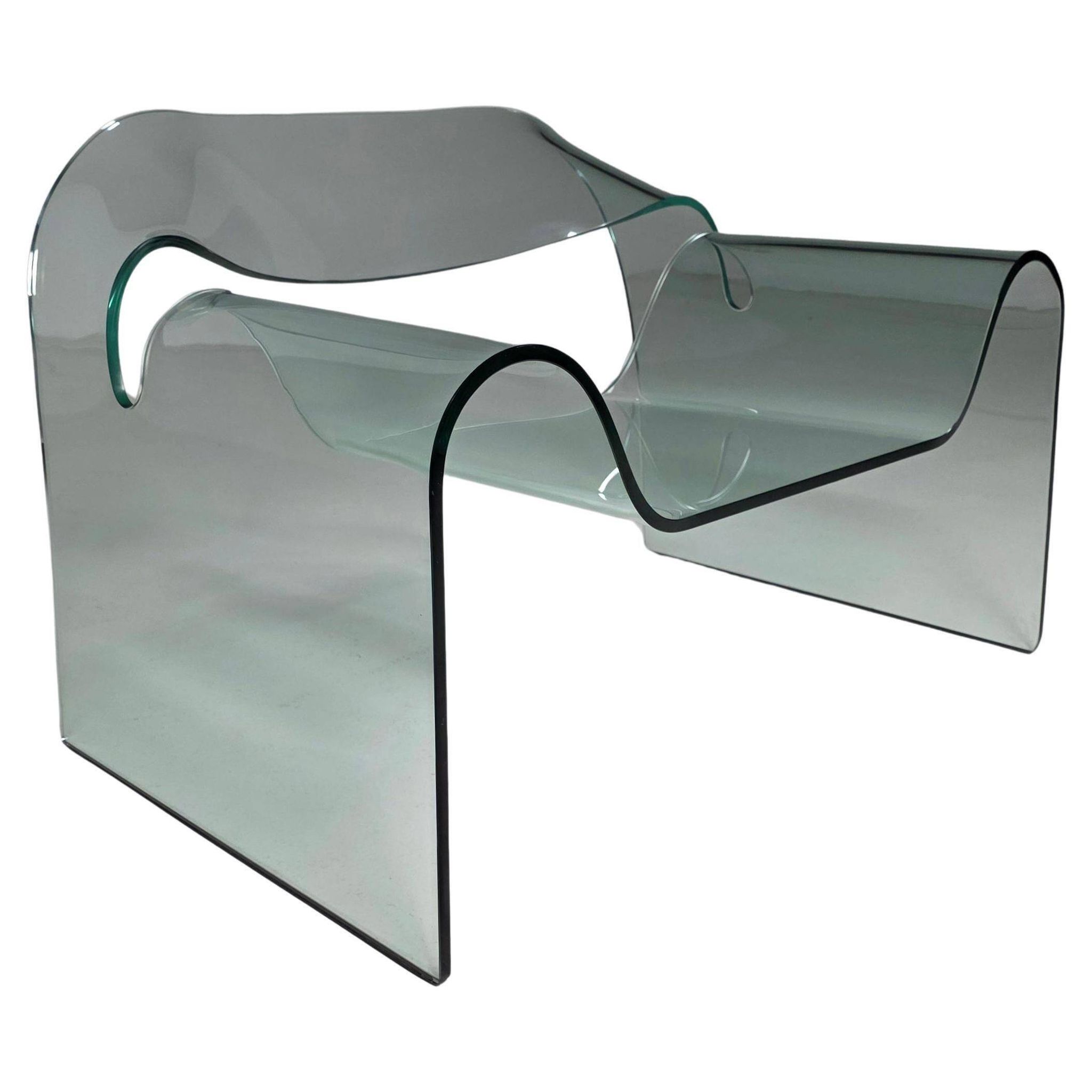 "Ghost" chair in glass by Cini Boeri for FIAM Italy, 1980s.