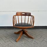 Antieke Eikenhouten Bureaustoel