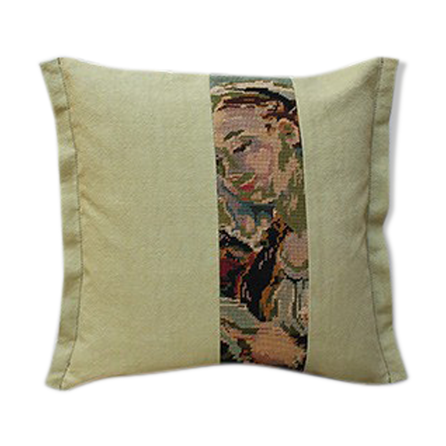 Upcycled cushion "la pensive"