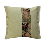 Upcycled cushion "la pensive"