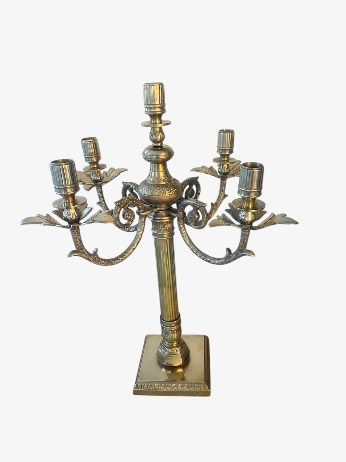 Bronze and brass chandelier, 56cm