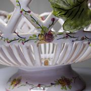Openwork bowl in painted earthenware, Émile Tessier Le Croisic, 30-50's accident