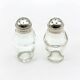 Vintage Christofle Fleuron Condiment Set in Silver Plate and Crystal Glass
