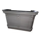 Bar / coffee counter in white patinated fir and zinc top