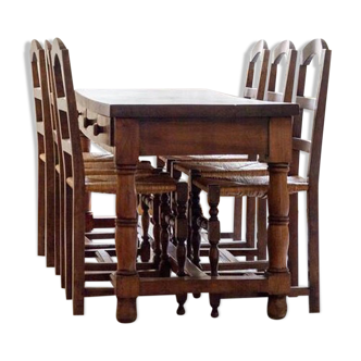 Table de Moines avec 6 chaises
