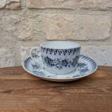 Antique coffee cup with saucer, Saint Amand and Hamage, Jeannette model