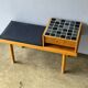 Vintage entryway bench decorated with ceramic tiles, Norway 1960s
