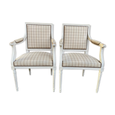 Pair of Louis XVI Style convertible armchairs