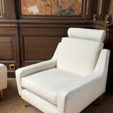 Paire de fauteuils et repose pied