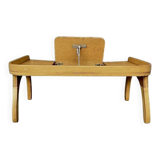 Old bed platform with a varnished wooden reading shelf, Torck