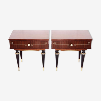 Pair of mahogany bedside tables