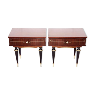 Pair of mahogany bedside tables