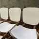 Suite of 6 vintage chairs in white Skaï