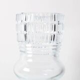 Tall and Solid Clear Crystal Glass Vase / Florence / Italy / 1960s
