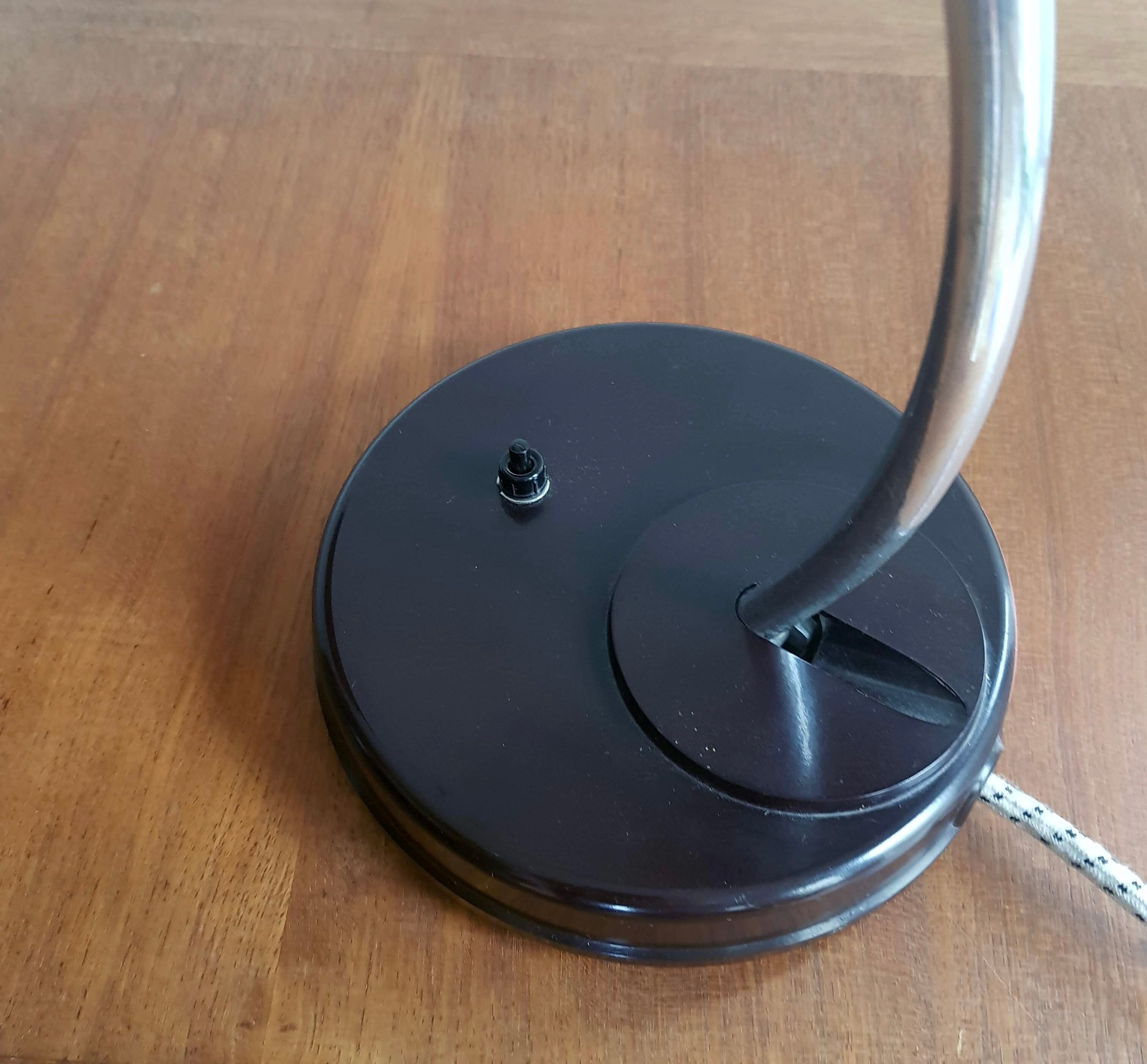 Lampe de bureau vintage noire VEB Leuchtenbau 1950