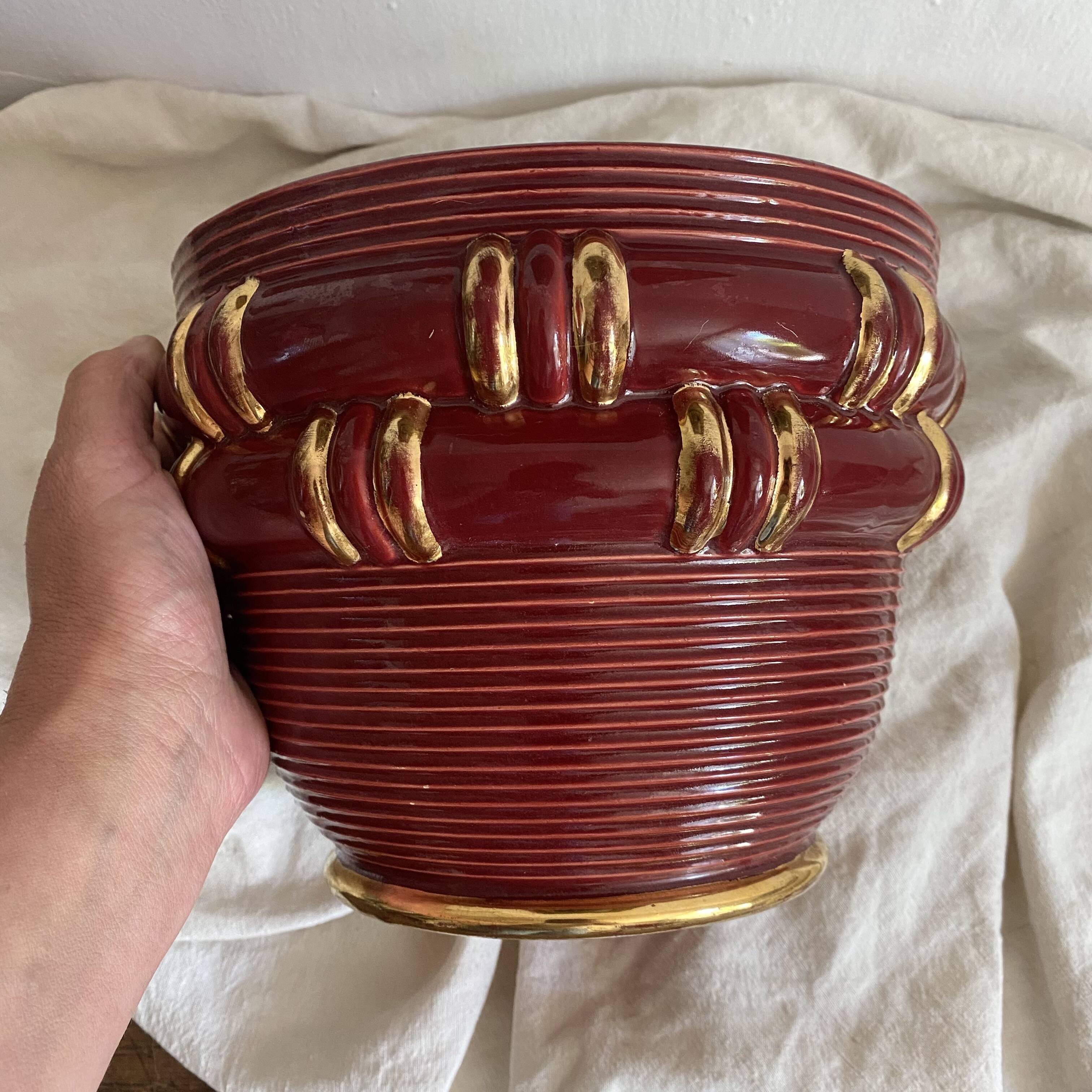 Saint Clément B. Letalle Art Deco ceramic flowerpot