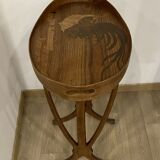 Lounge table rooster signed galle era art nouveau marquetry