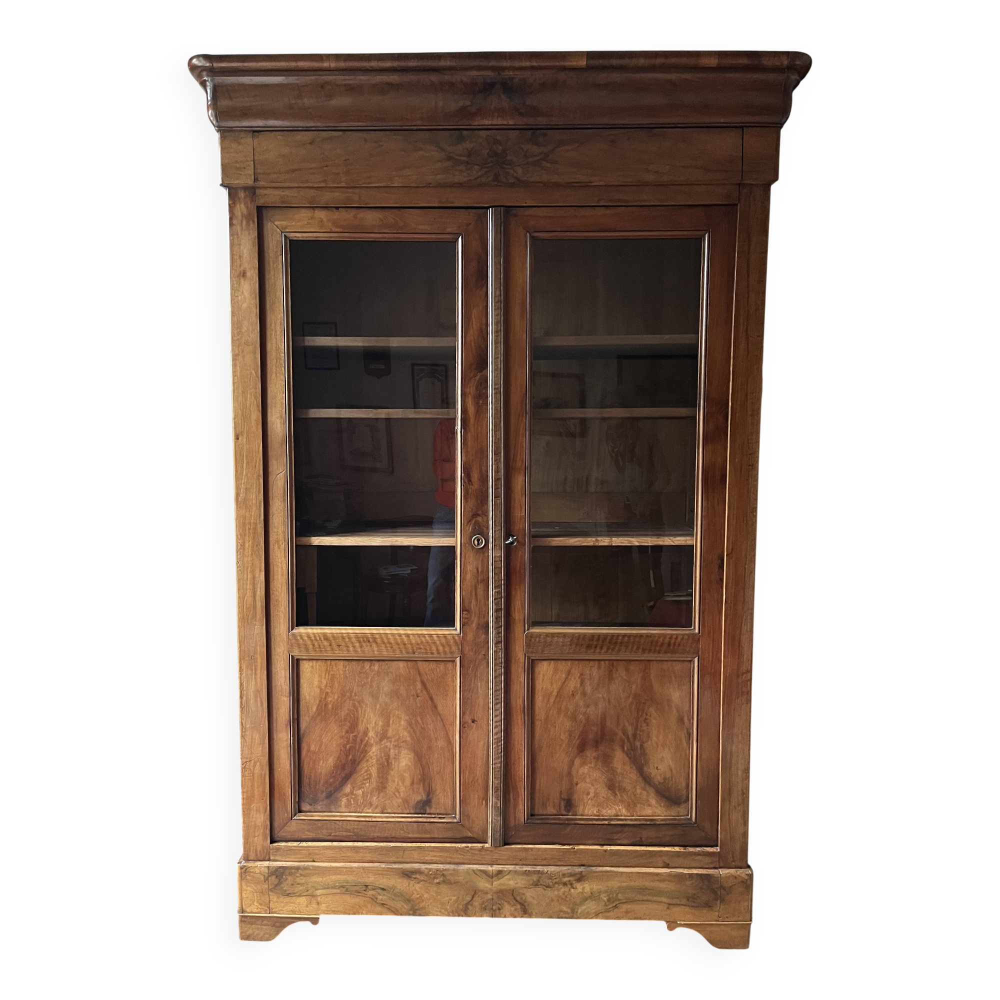 Antique Louis Philippe glass cabinet