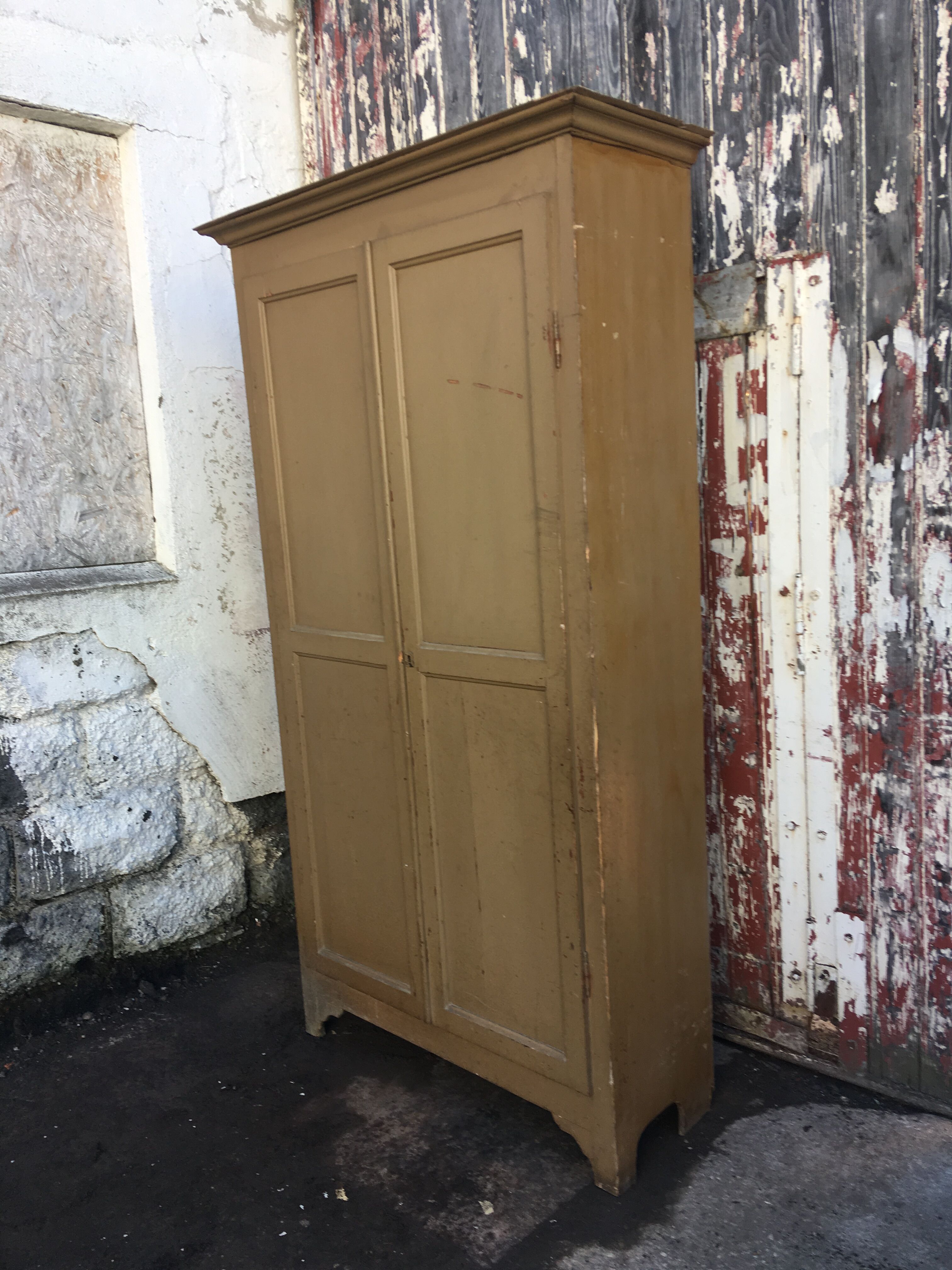 Paris beige patina pine armoire