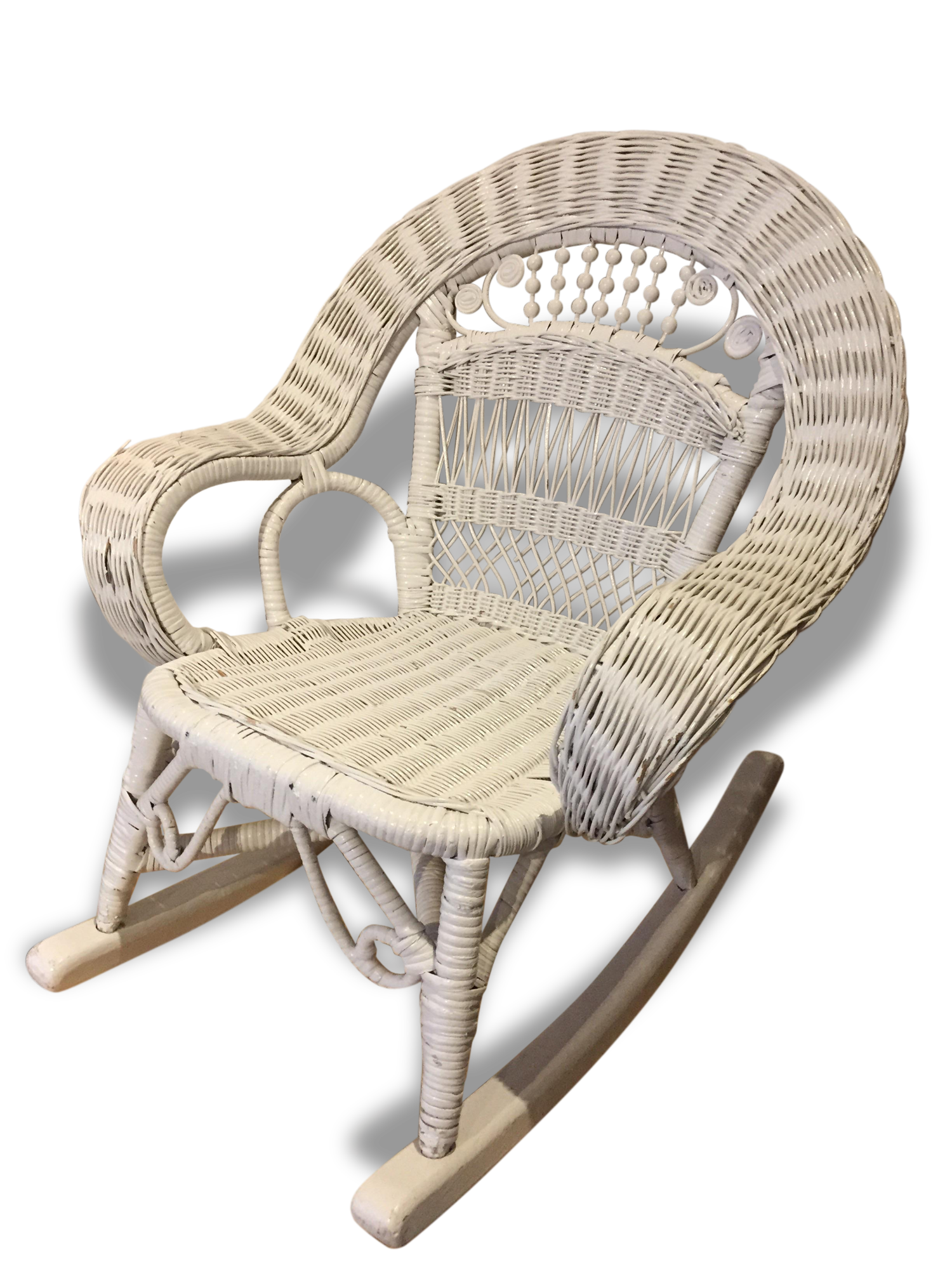 Child rocking chair rattan white