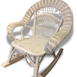 Child rocking chair rattan white