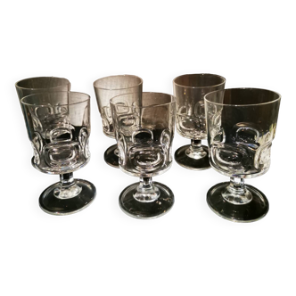 Lot 6 verres cristal d'arques ecusson