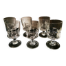 Lot 6 verres cristal d'arques ecusson