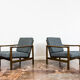 Pair of Restored Black B-7522 armchairs by Zenon Bączyk, 1960’s