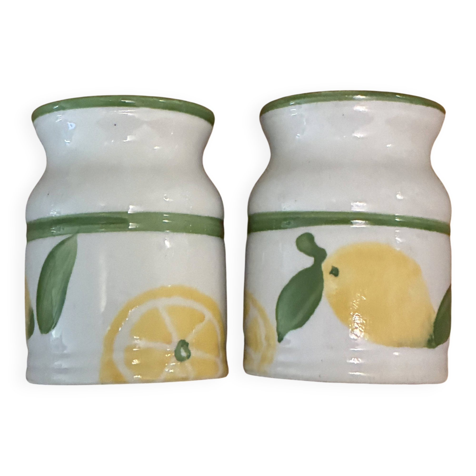 Vintage Lbp salt and pepper shaker set in ceramic – Lemon pattern – new