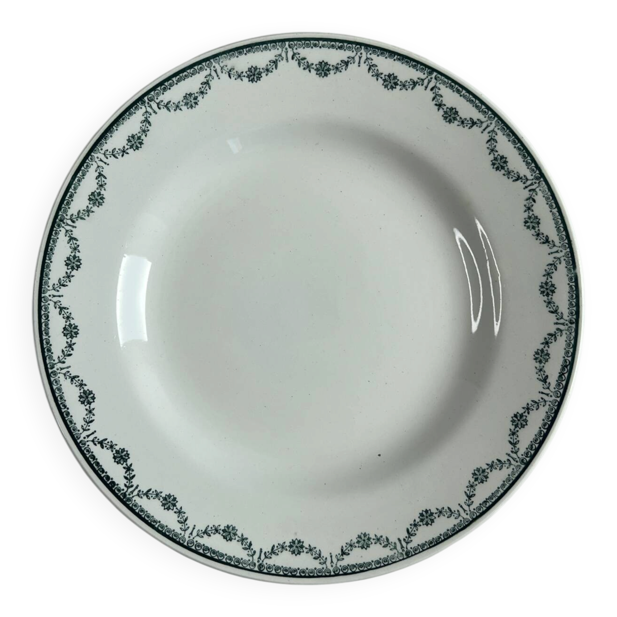 Saint Amand green floral plate 22.5cm