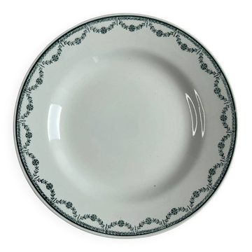 Assiette plate Saint Amand florale verte
